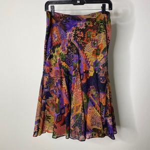 Lauren Ralph Lauren Pleated Patterned Skirt Sz 6